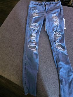 Hollister Light Wash Distressed Skinny Jeans Hollister