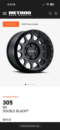 Method 305 Double Black 17x8.5 5x5 w/35x12.50R17 (5) - $3,000 OBO