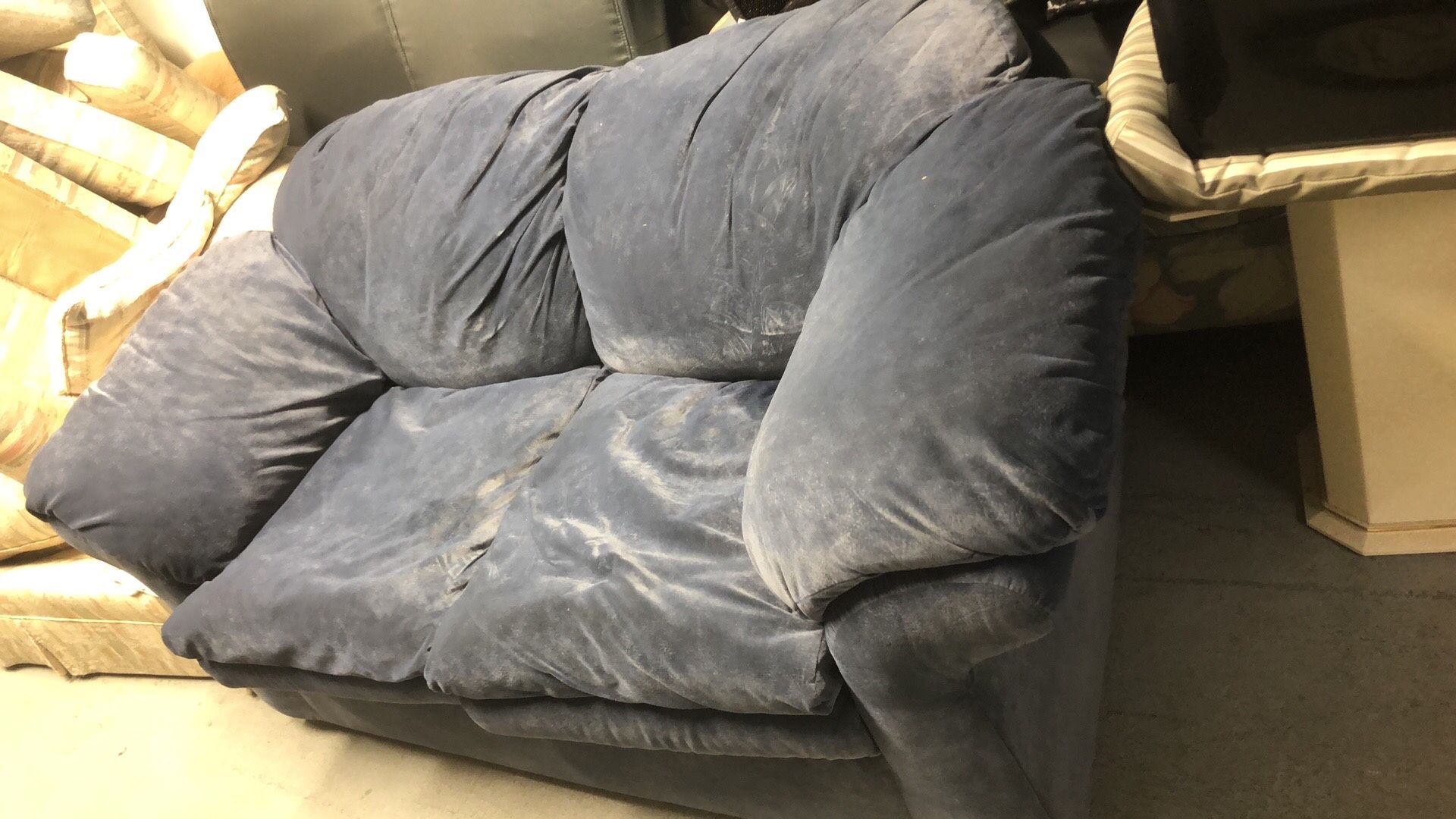 Navy blue loveseat good condition