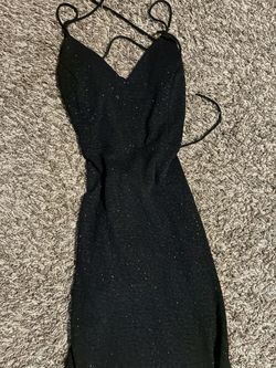 Windsor Black Glitter Spaghetti Strap Dress