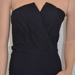 Nasty Gal Solid Black Skinny Stretch Jumpsuit - Women's Small