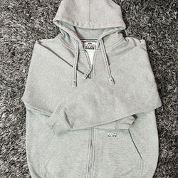 Grey Pro Club Men's Heavyweight Full Zip Fleece Hoodie
