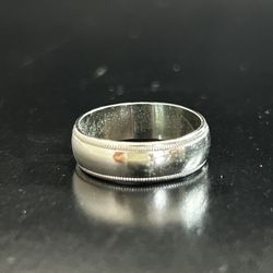  Ring Silver Sterling Size 6 Band Polished Milgrain Wedding Vintage Shiny Brand Groove 