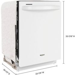 Whirlpool Top Of The Line Dishwasher High Gloss White With Stainless Tub 