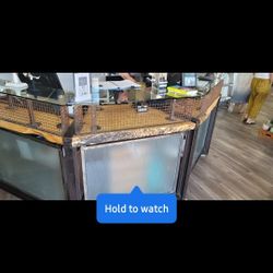 Custome Made Reception Desk With 2 1/2" Brazilian Counter Wood Top