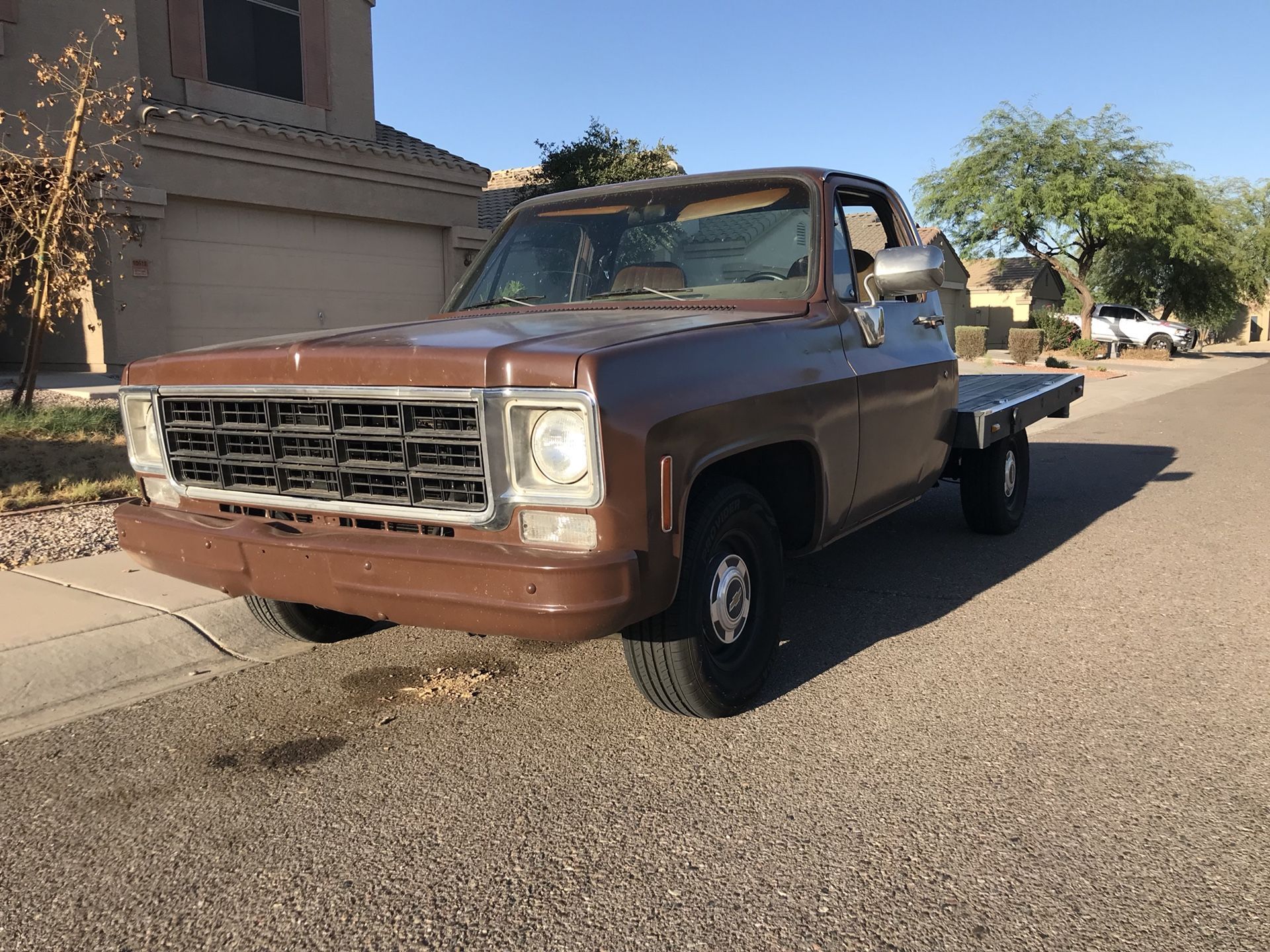 1977 chevrolet c10 v8 chevy 350 4 speed manual Flatbed TRADE