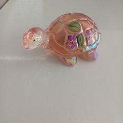 Hand Painted Crystal Turtle Figurine
