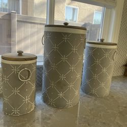3 Rustic Chippy Canisters 