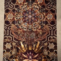 Decorative Psychedelic Owl Tapestry
