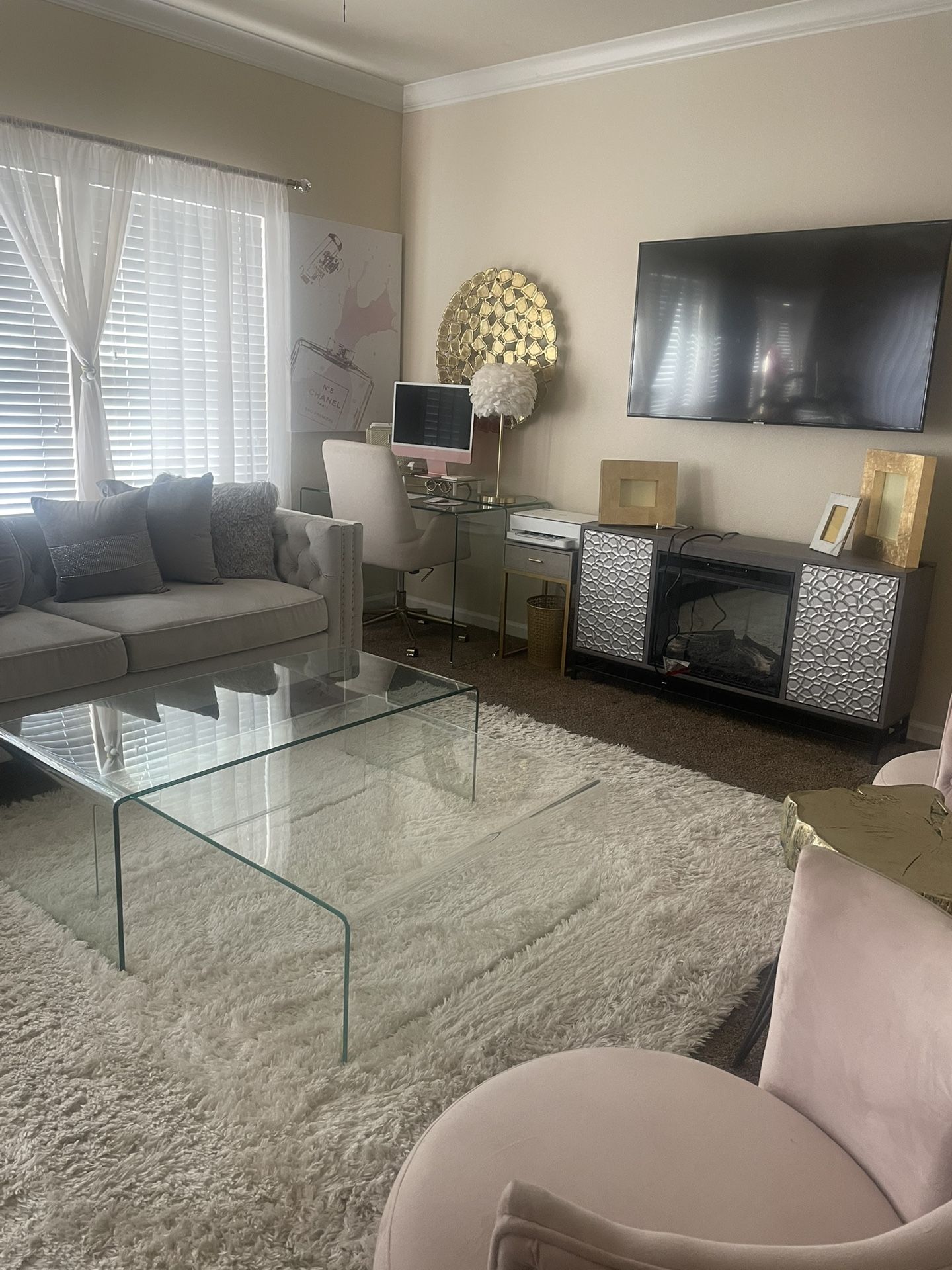 Soft Glam Living Room Set – Full Collection For Sale