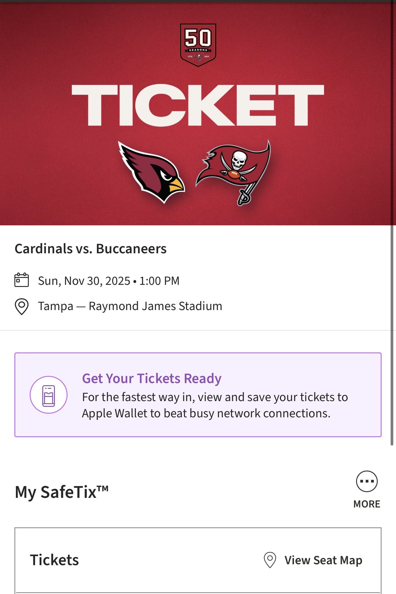 Tampa Bay Buccaneers Vs Arizona Cardinals Tickets