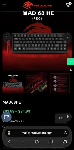 MadLions 68 HE Pro Magnetic Switch Keyboard
