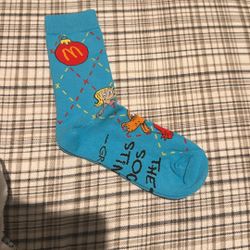 Blue Mcdonalds Grinch Socks 