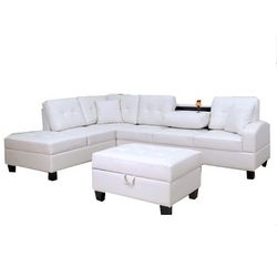 Brand new white sectional living room furniture No Ottoman comes with pillows