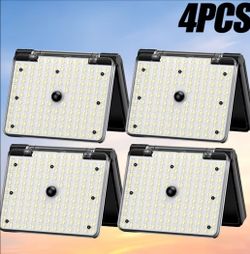 Set of 4 super-bright solar LED lights