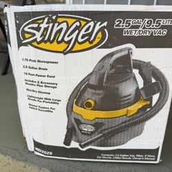 Wet Dry Shop vac 2.5 Gallon 1.75 HP Like New 