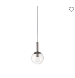 Globe Pendant Light Clear Glass Polished Nickel