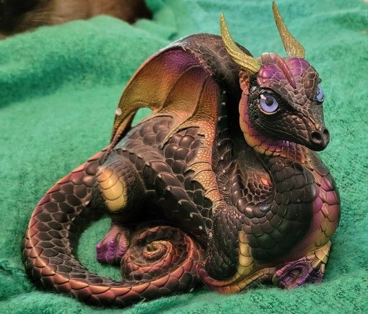 WINDSTONE EDITIONS Lap Dragon - Black Gold by M. Pena.