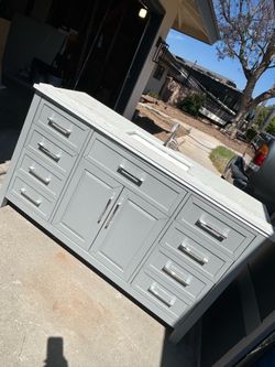 60” light gray vanity