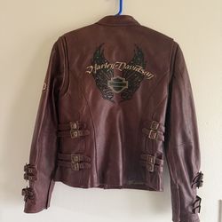 Harley Davidson Motorcycle Biker Leather Jacket For Women
