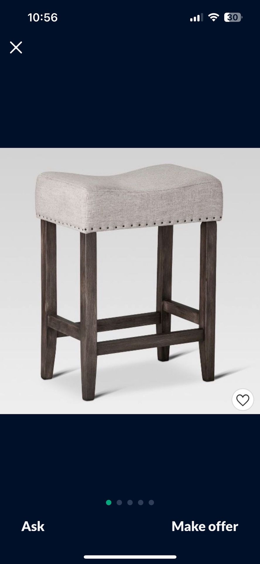 Target Threshold Rumford Nailhead Counter Stool