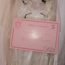 Vintage Design Debut 16" Porcelain Wedding Doll with Original Wrapping/Box/Paper