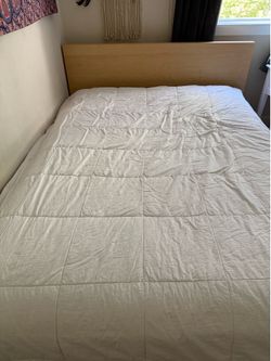 Full Size Birch Platform Bed Frame – Modern Minimalist (IKEA)