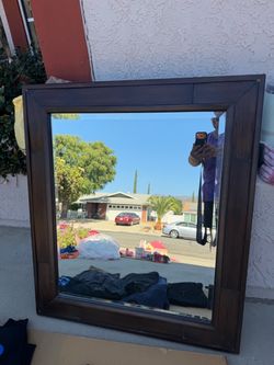 Solid wood mirror