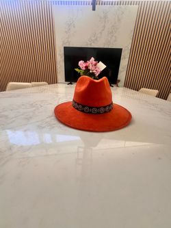 Women’s Orange Suede Fedora