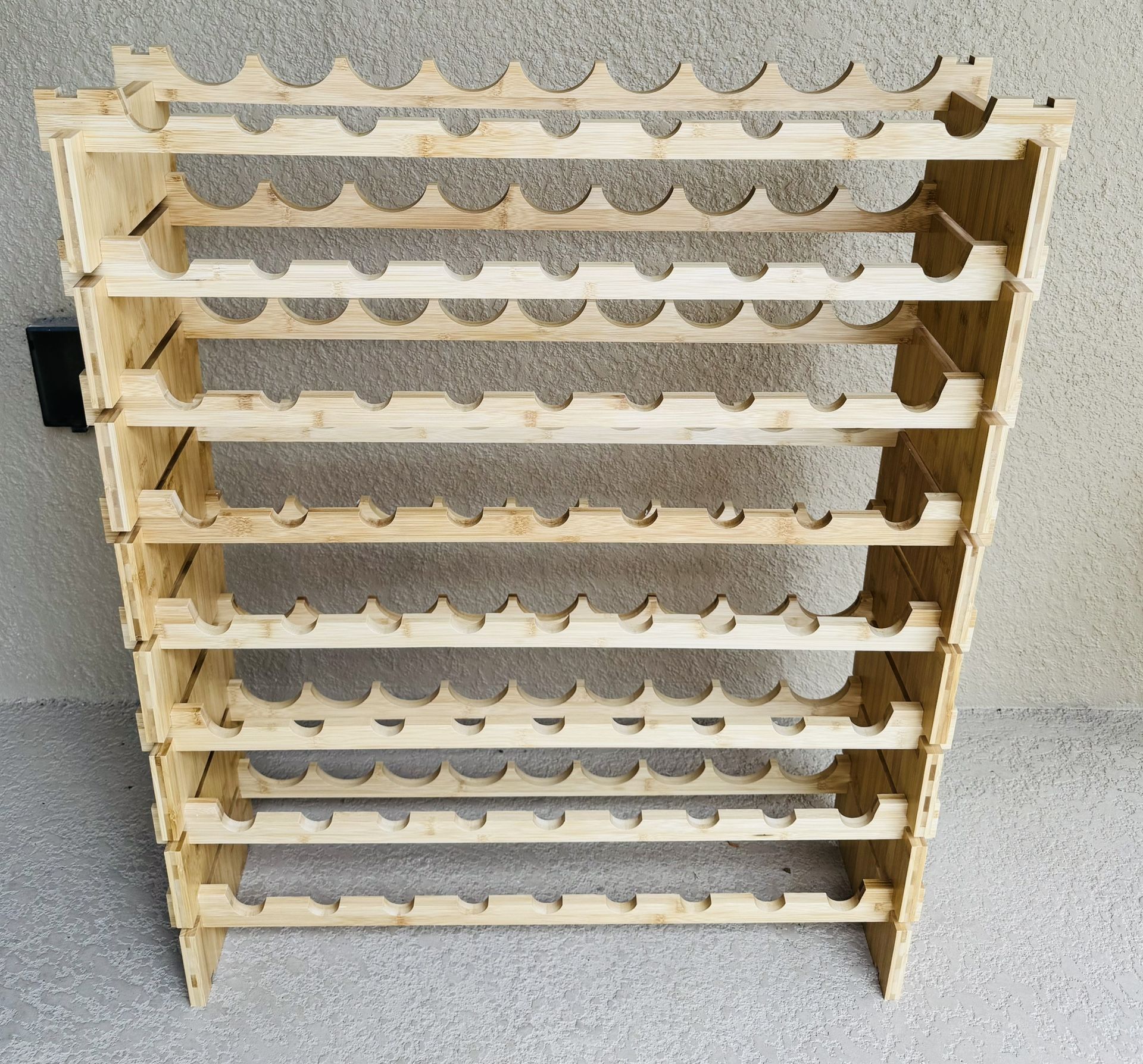 72 Bottle Bamboo Wine Rack - Like New - comes apart easily to move - Easy to put back together $40.