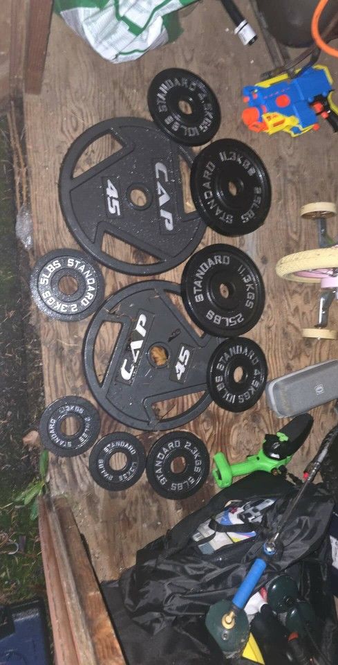 Bench, Bar And Weights