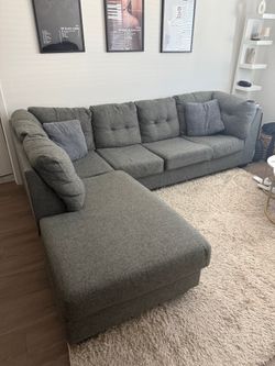 Living Spaces Gray Sectional Couch – 115" – $300 OBO