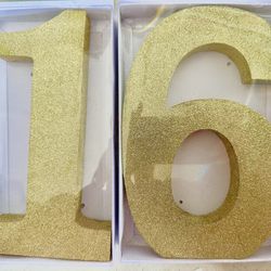 ~Gold Glitter 1 and 6~ Sweet 16 Part Decor