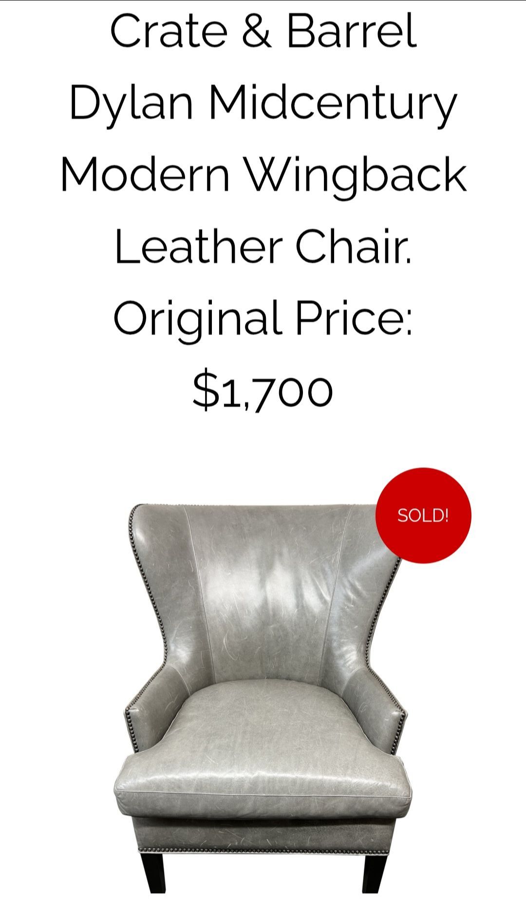 Crate & Barrel Wingback Chair