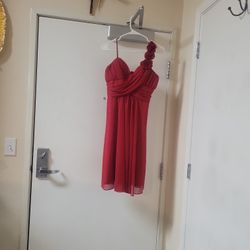 Red Maxi Dress With Flow era Detail