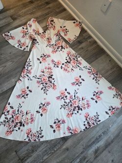Floral Print V-Neck Sleeveless Strap Dress Size small
