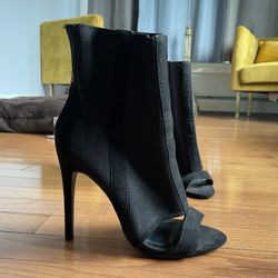 Black Open Toe Heels