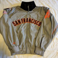 SF Giants Size Medium Dugout Jacket Authentic Collection Grey Majestic Men Used