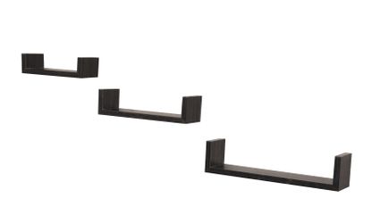 Floating Wall Shelf – U-Shape Walnut Rack, Storage Display Shelf, Fall Home Decor