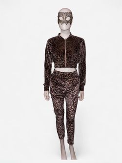 leopard print set with mask