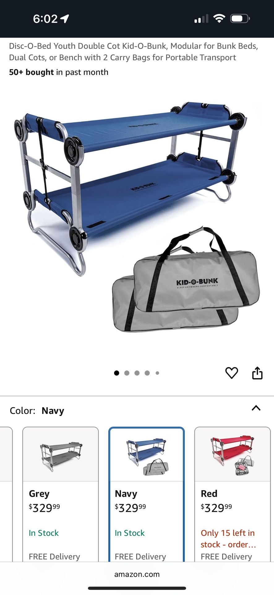 Disc-o-bunk Camping Bunk