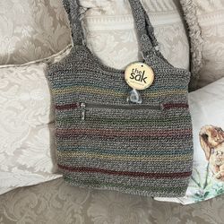 The Sak Hand Crochet Purse Rainbow Shoulder Bag