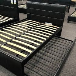 Fulltwin Leatherette Double Trundlee With Orthopedic Matres.colchon 