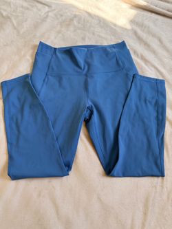 Blue High-Waist Flare Leggings with Side Pockets sz M