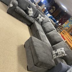 $40 Down! Brand New Ballinasloe Smoke Sectional 