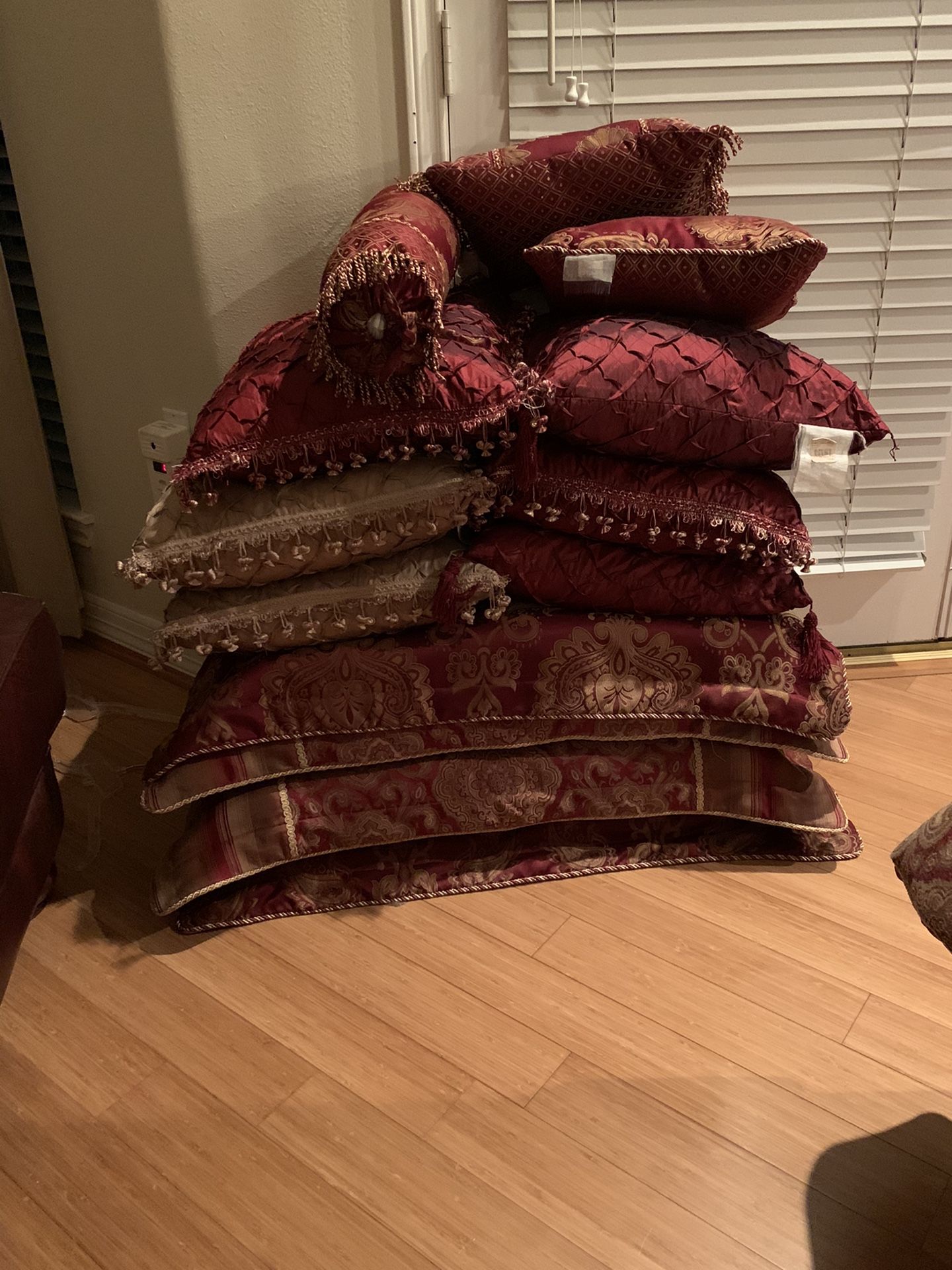 King Comforter -Maroon with Gold