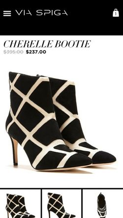 Via Spiga Cherelle Black and White Bootie