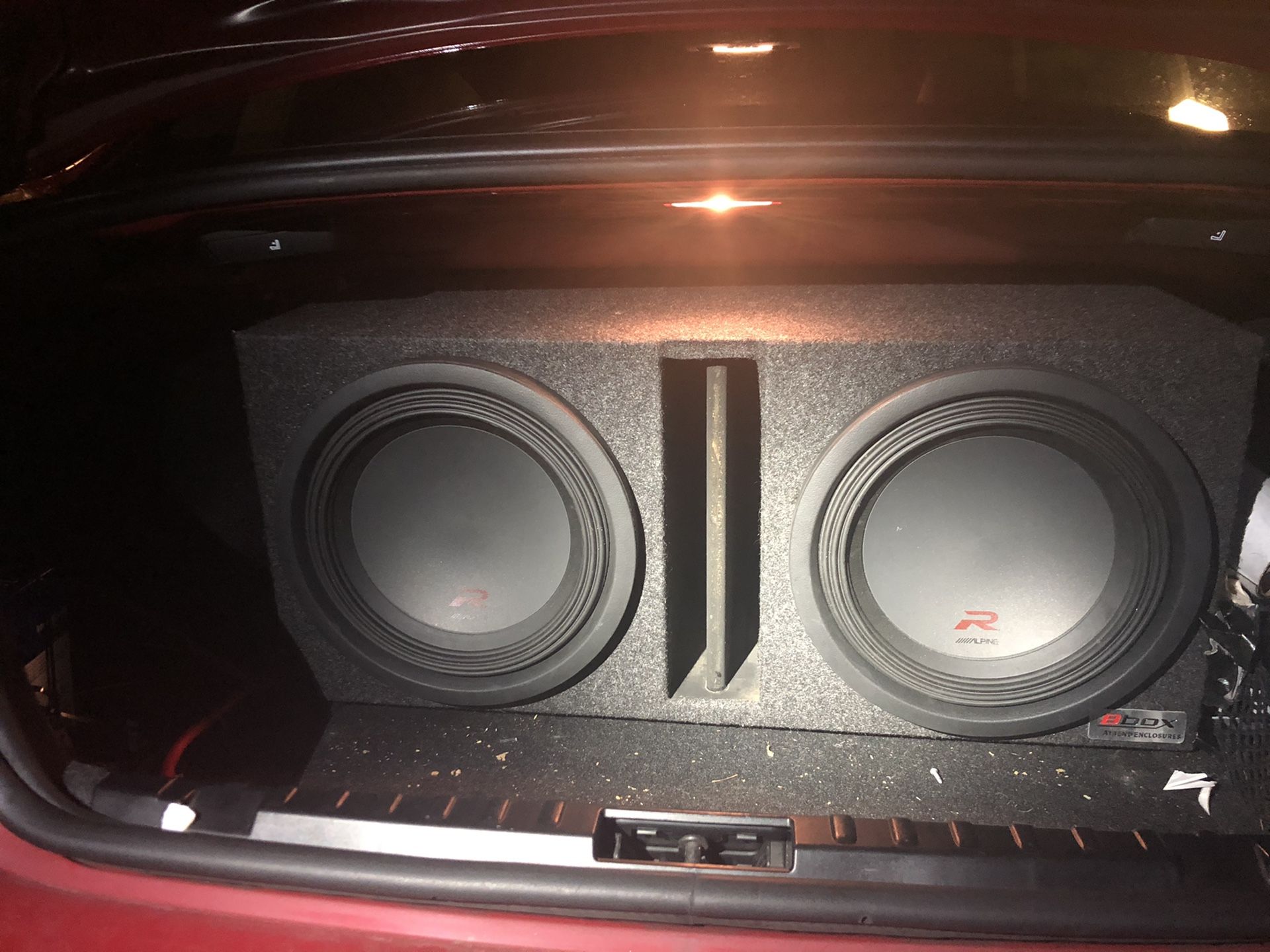 Alpine Type R 2 12 inch Dual voice coil Subwoofers 4 ohms latest edition With Atrend Box