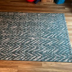 Blue And Grey Indoor Outdoor Rug