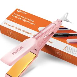 Brandnew Professional Hair Straightener, 1.65inch Wide-Plate, Titanium Negative Ion Flat Iron, 30s Rapid Heating, LED Temp Display, Wide Voltage & 10 